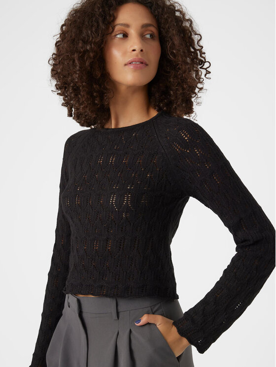 Vero Moda Vero Moda Sweter Fabienne 10299617 Czarny Slim Fit