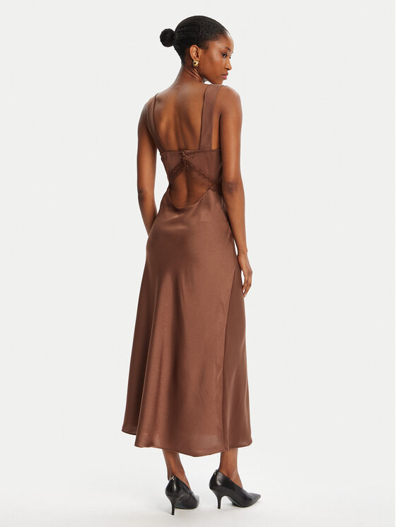 BARDOT BARDOT Koktejlové šaty Emory Lace Slip 58603DB Hnědá Regular Fit