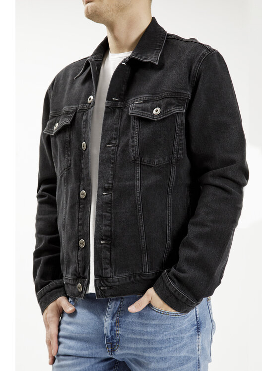 Cross Jeans Cross Jeans Kurtka jeansowa A 320-006 Czarny Regular Fit