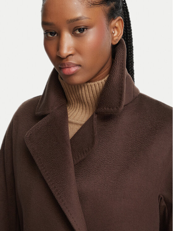 Weekend Max Mara Weekend Max Mara Palton de lână Pedale 2625016092 Maro închis Regular Fit