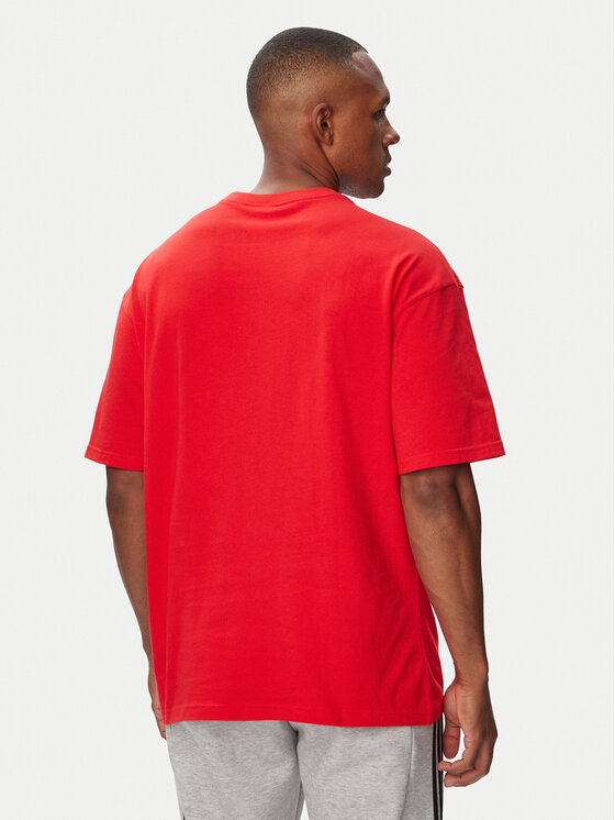 adidas adidas T-Shirt Trefoil Essentials HZ1003 Czerwony Loose Fit