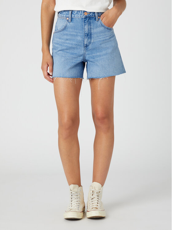 Wrangler Wrangler Džinsiniai šortai Donna W25H73191 112332278 Mėlyna Regular Fit