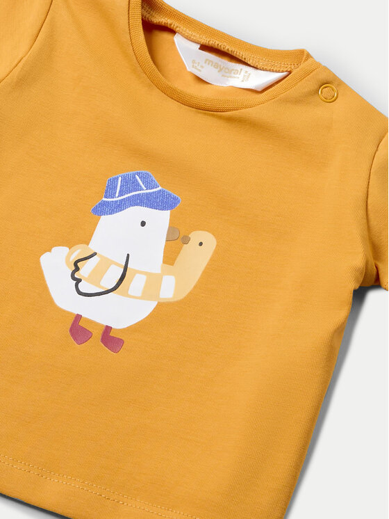 Mayoral Mayoral T-krekla un peldbikšu komplekts 1620 Dzeltens Regular Fit