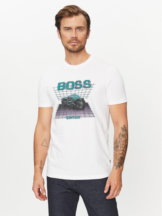 Boss T-shirt Teenter 50503551 Bijela Regular Fit