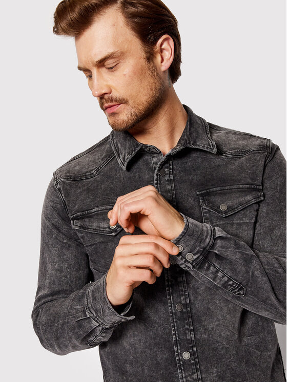 Young Poets Society Young Poets Society camicia di jeans Fred 106630 Grigio Regular Fit