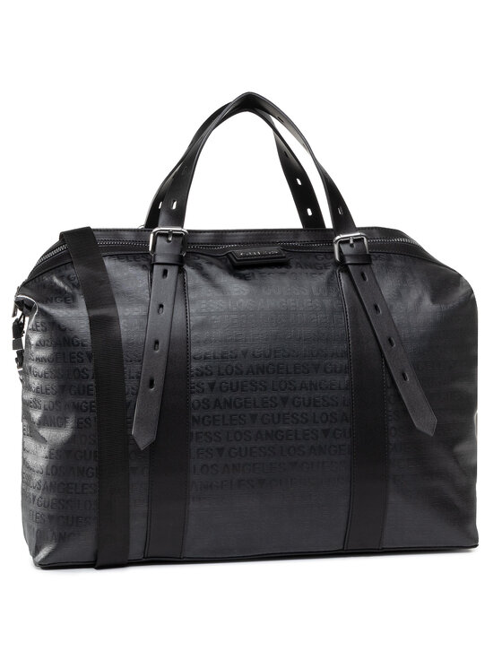 Guess Guess Cestovní taška Dan L.A. (Jacquard Coated) Travel TMDLJC P0338 Černá
