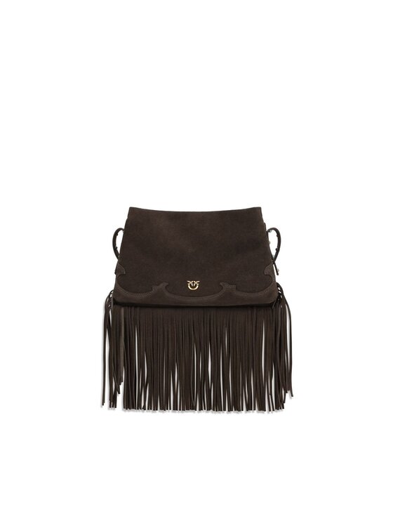 PINKO PINKO Torebka Brown Calf Leather Bos Taurus Shoulder Brązowy