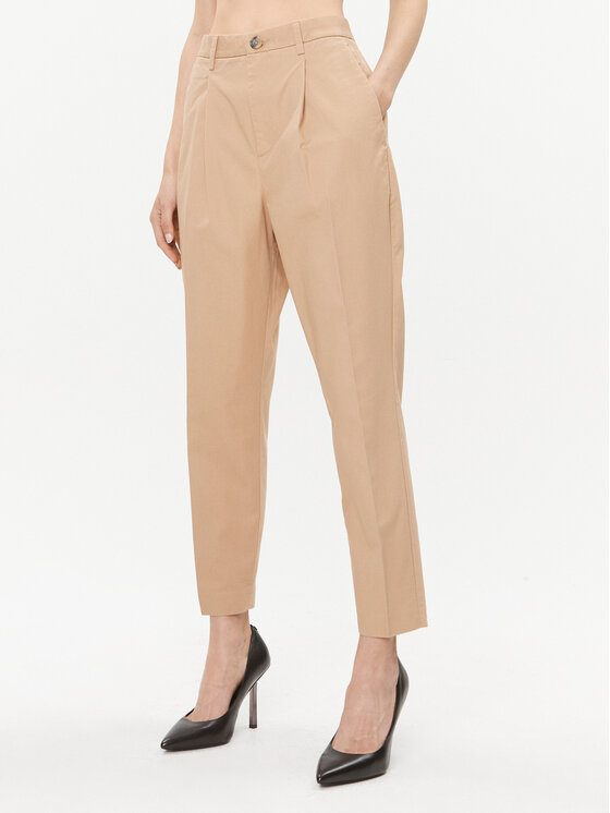 Ted Baker Bavlnené nohavice Maryiah 271688 Béžová Regular Fit