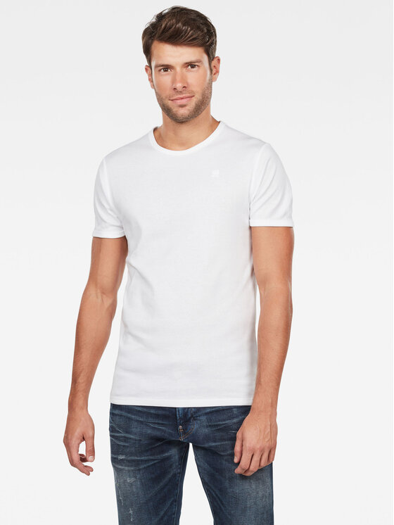 G-Star Raw G-Star Raw Komplet 2 t-shirtów D07205-124-110 Biały Slim Fit