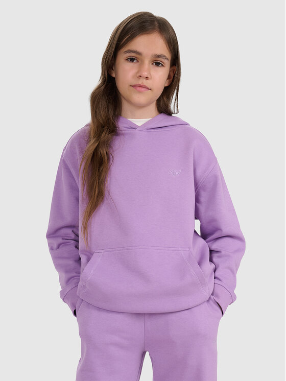 4F 4F Mikina BASIC+ Fialová Oversize