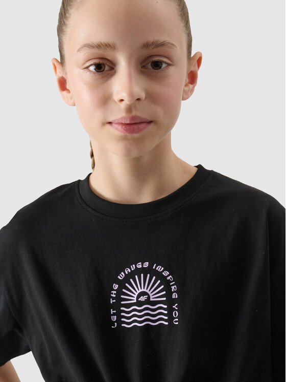 4F 4F T-Shirt 4FJWSS25TTSHF1872-20S Μαύρο Regular Fit