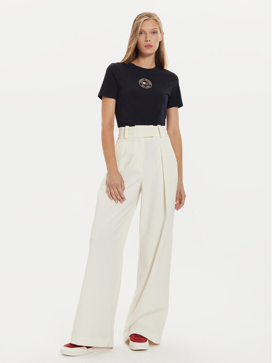 Tommy Hilfiger Tommy Hilfiger Marškinėliai Nautical Graphic WW0WW43652 Mėlyna Slim Fit