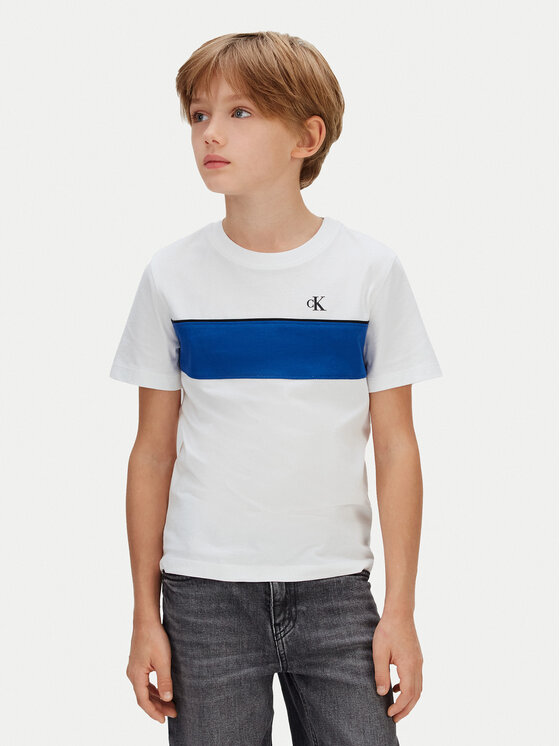 Calvin Klein Jeans Calvin Klein Jeans T-Shirt Panel Colorblock IB0IB02609 Bílá Regular Fit