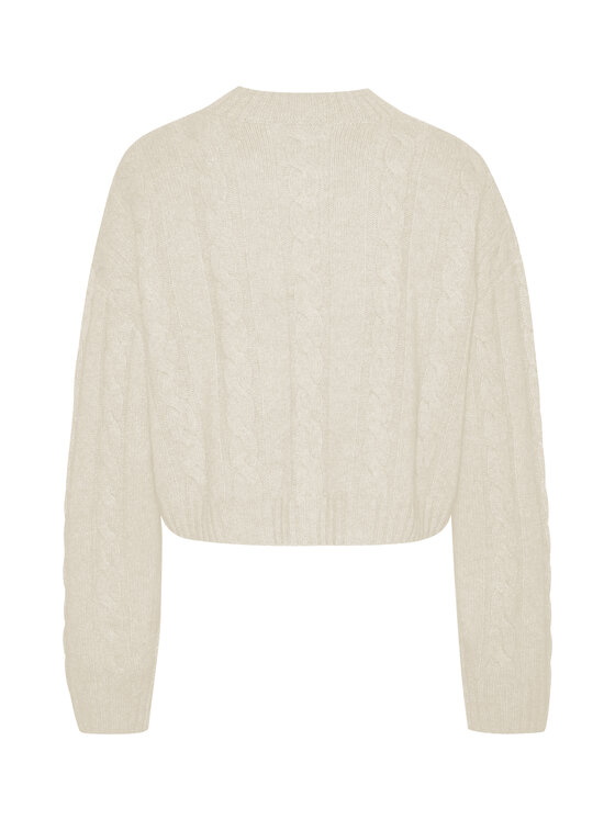 Style Republic Style Republic Sweter Kaszmirowo-wełniana mieszanka z półgolfem Kremowy Oversize