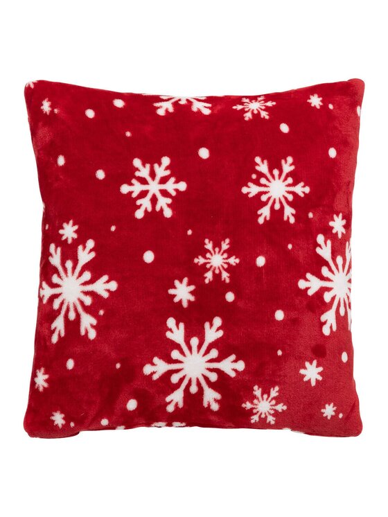 MIAhome MIAhome Poduszka futrzana świąteczna Flakes 40x40 cm Czerwony