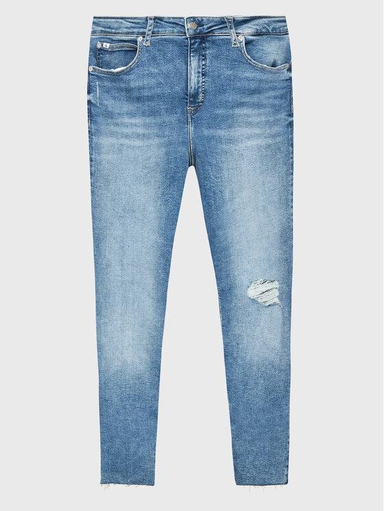 Calvin Klein Jeans Plus Jeans hlače J20J219517 Modra Skinny Fit