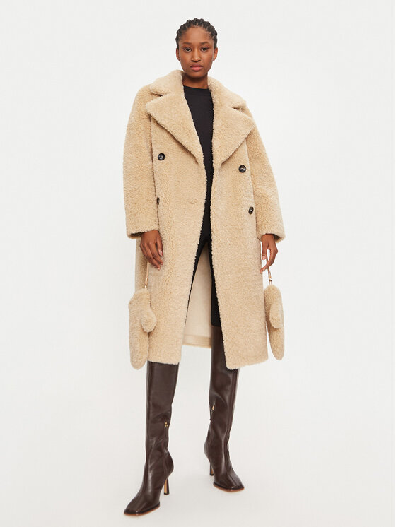 Rinascimento Rinascimento Cappotto in shearling CFC0118317003 Beige Regular Fit