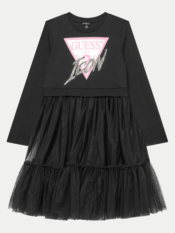 Guess Guess Vsakodnevna obleka J4YK06 KB8R0 Črna Regular Fit
