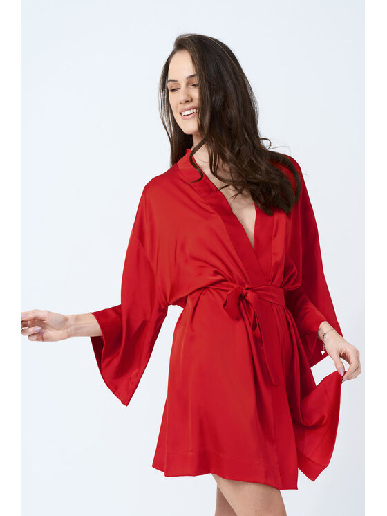 Love and Hate Love and Hate Szlafrok Dora Red Czerwony Ladies Fit