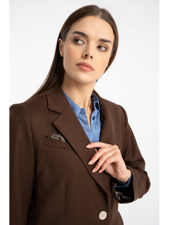 CLICK CLICK Marynarka 71-0036 Brązowy Feminine Fit