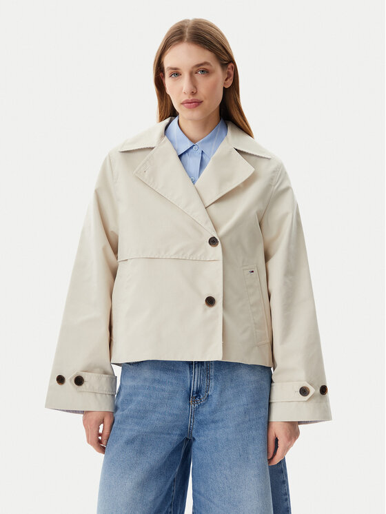 Tommy Jeans Trenčkot DW0DW21348 Béžová Regular Fit