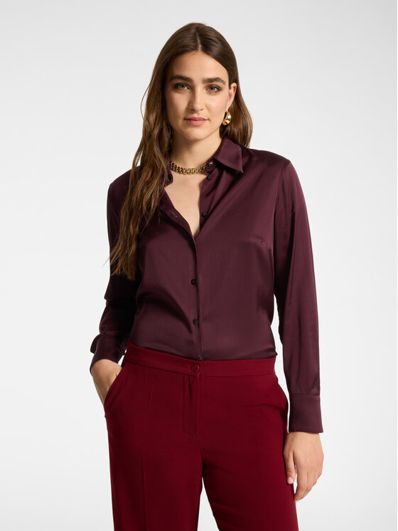 Elena Mirò Elena Mirò Koszula 5127P300366N039 Bordowy Regular Fit
