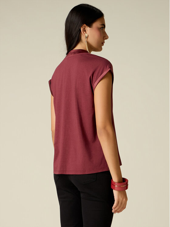 Oltre Oltre Koszula G268J304555N036 Bordowy Regular Fit