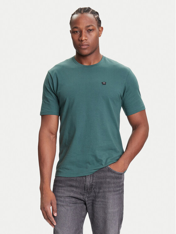 Wrangler Wrangler T-shirt Sign Off 112371479 Zelena Regular Fit