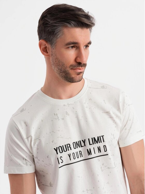 Ombre Ombre T-Shirt OM-TSFP-0187 Biały Regular Fit