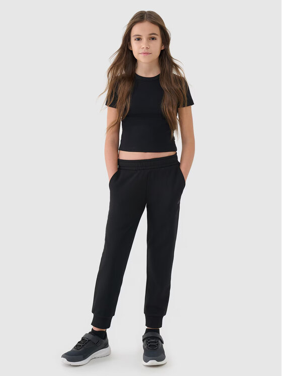 4F 4F Teplákové kalhoty 4FJWSS25TTROF1099-20S Černá Regular Fit