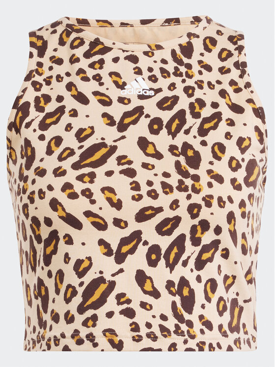 adidas adidas Top Essentials Animal-Print IR9310 Beige Slim Fit