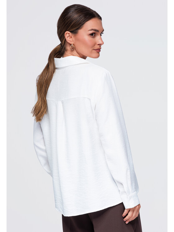 Ombre Ombre Koszula OW-SH-E0073 Biały Relaxed Fit