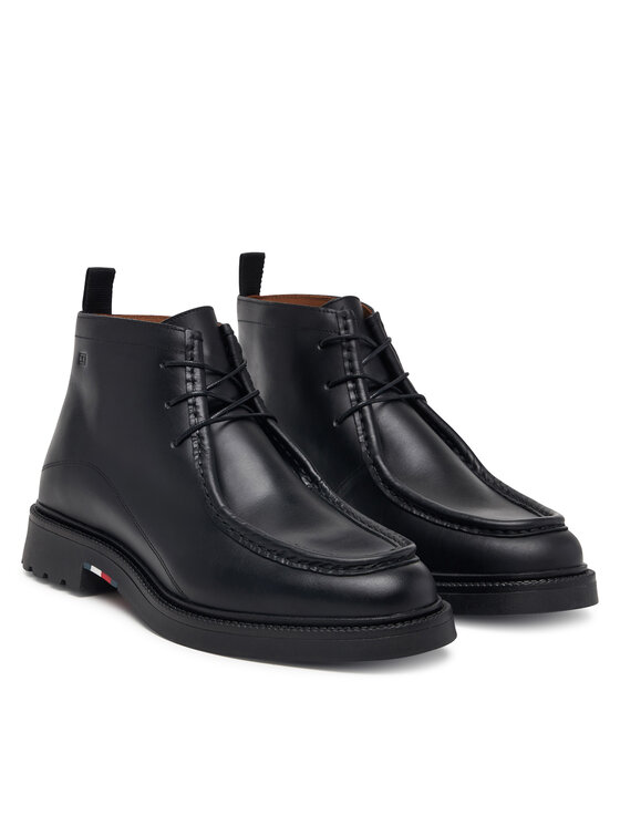 Tommy Hilfiger Tommy Hilfiger Ghete Corporate Casual Lth Moc Chukka FM0FM05987 Negru
