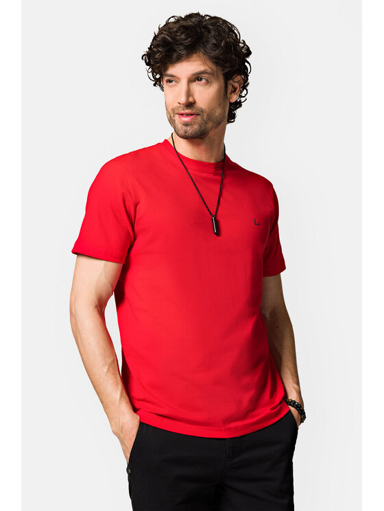 Lancerto Lancerto T-Shirt Linus TS073123000025 Czerwony Regular Fit