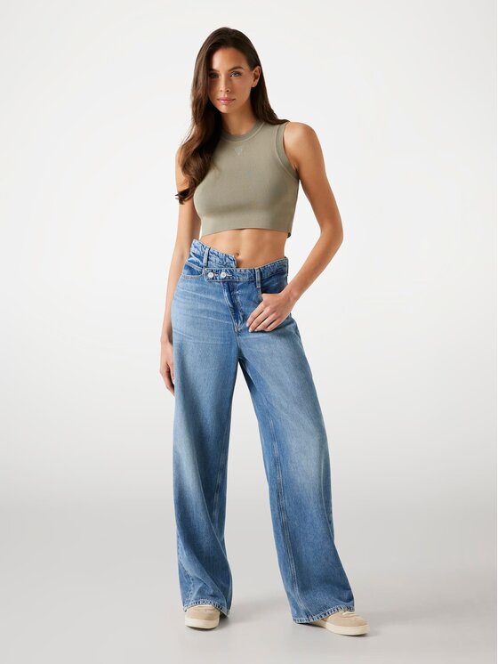 Guess Guess Top 161417 Zielony Classic Fit