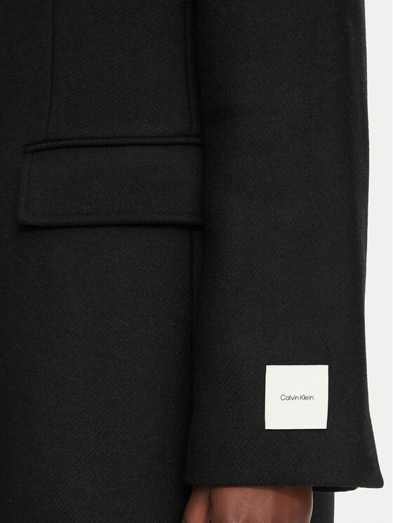 Calvin Klein Calvin Klein Wollmantel LV044H542G Schwarz Regular Fit