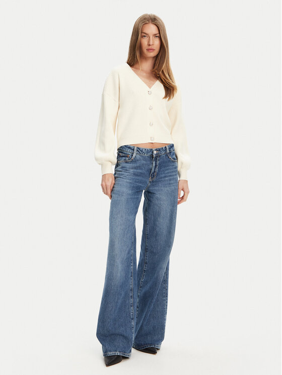 Guess Guess Kardigán W5YR07 Z2ZK2 Ekru Relaxed Fit
