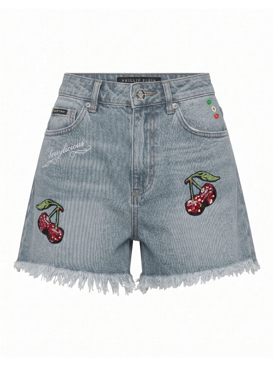 PHILIPP PLEIN PHILIPP PLEIN Szorty jeansowe 32223 Niebieski Skinny Fit