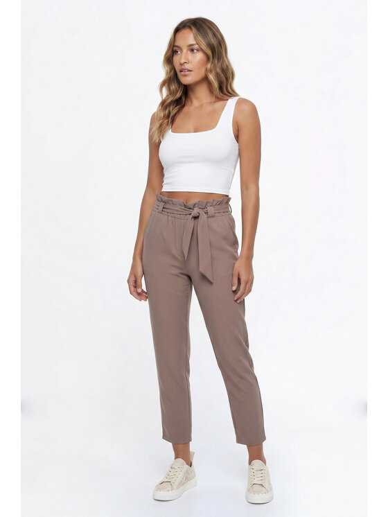 FIGL FIGL Spodnie materiałowe M1347 Brązowy Regular Fit
