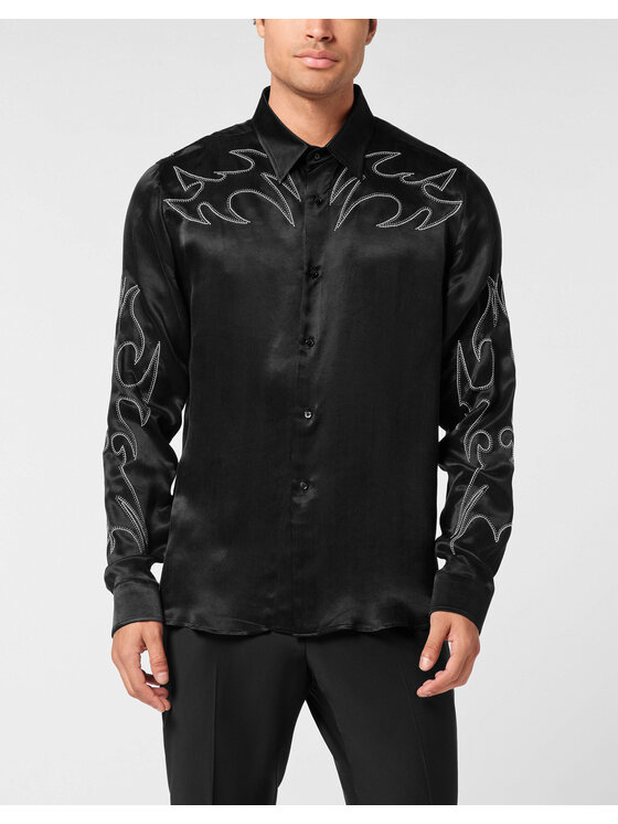 PHILIPP PLEIN PHILIPP PLEIN Koszula 26109 Czarny Regular Fit