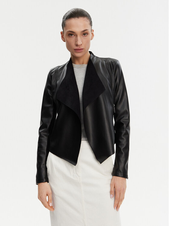 French Connection French Connection Jacke aus Kunstleder 75BZ7 Schwarz Regular Fit