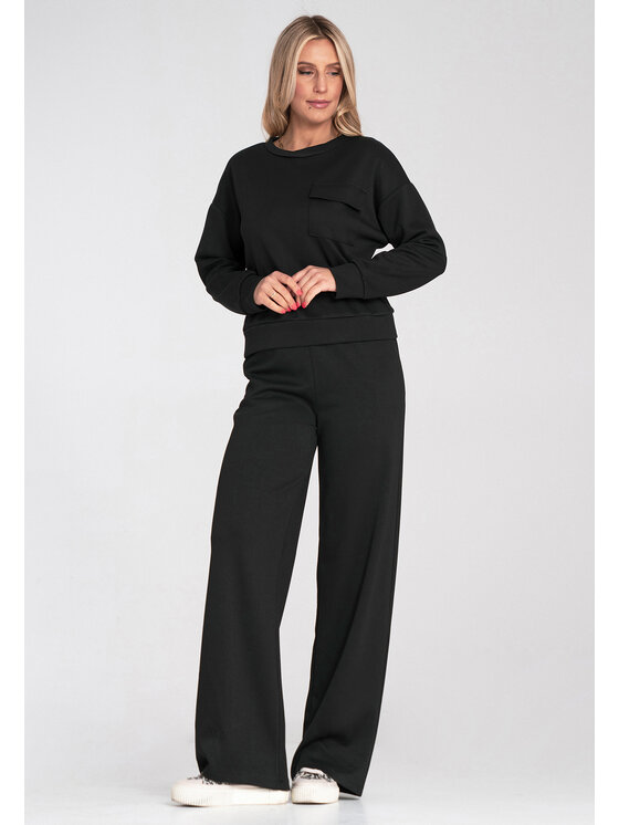 FIGL FIGL Mikina M1202 Černá Regular Fit