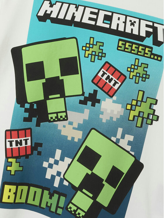 NAME IT NAME IT T-krekls Minecraft 13240871 Balts Standard Fit