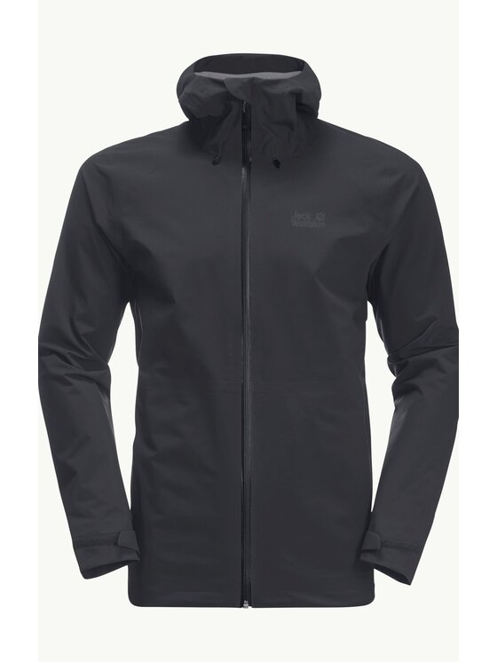 Jack Wolfskin Jack Wolfskin Kurtka przeciwdeszczowa 1115131_6350 Czarny Regular Fit