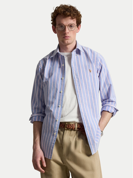 Polo Ralph Lauren Cămașă 710928918002 Albastru deschis Custom Fit