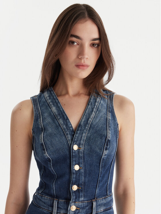 Guess Guess Φόρεμα τζιν W5BK40 D0615 Μπλε Regular Fit