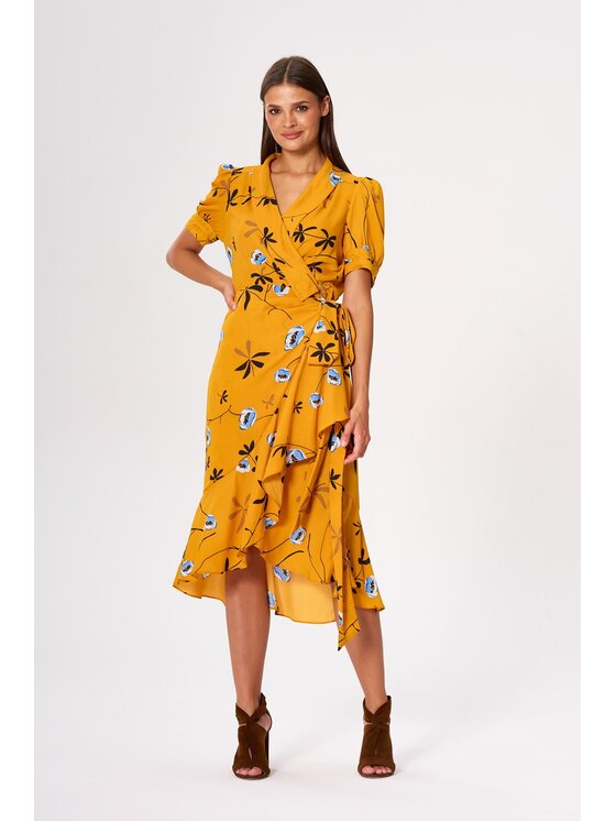 Castellani Castellani Sukienka Susana Żółty Regular Fit