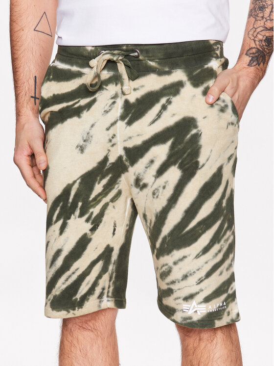 Alpha Industries Alpha Industries Szorty sportowe Tie Dye 106361 Zielony Regular Fit