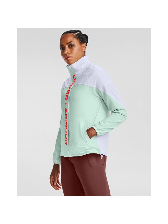 Under Armour Under Armour Kurtka do biegania Recover Woven CB Jacket Turkusowy Loose Fit