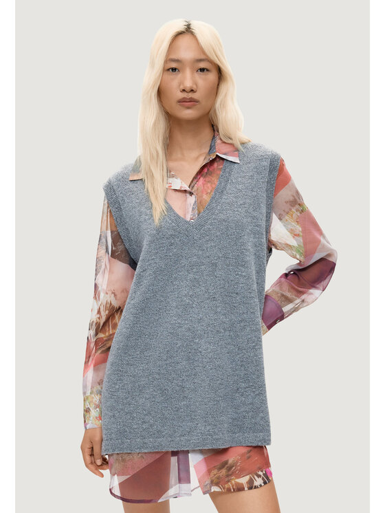 Desigual Desigual Φόρεμα καθημερινό VEST_NANTES Γκρι Casual Fit